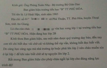 Bất ngờ đơn xin ở lại lớp gửi Bộ trưởng Bộ GD-ĐT