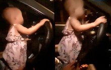 Clip bé gái khoảng 2 tuổi cầm vôlăng ôtô chạy băng băng trên quốc lộ