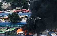 Cháy xe khách trong Bến xe Miền Đông