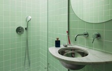 Gợi ý mẫu phòng tắm cho người thích màu xanh lá