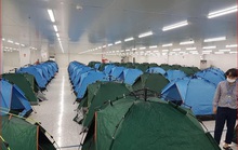 Những hình ảnh lắp lều ở Bắc Ninh để công nhân làm, nghỉ, ăn, ngủ tại công ty