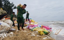 Hàng trăm người oằn mình vác cát chặn hà bá