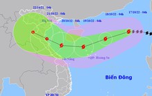 Bão số 6 giật cấp 14 hướng vào miền Trung với tốc độ 20 km/giờ