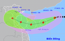 Bão số 6 giật cấp 15 di chuyển hướng vào Bắc miền Trung