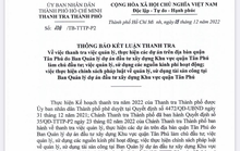 Kết luận thanh tra Ban QLDA đầu tư xây dựng Khu vực quận Tân Phú