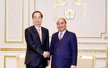 Chủ tịch nước Nguyễn Xuân Phúc hội kiến Thủ tướng Hàn Quốc Han Duck Soo