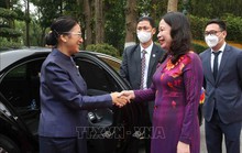 Phó Chủ tịch nước Võ Thị Ánh Xuân đón, hội đàm với Phó Chủ tịch nước Lào Pany Yathotou