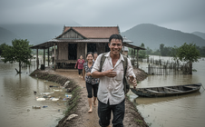 Trở về sau 4 ngày mất tích trong lũ, người nhà vỡ òa vui sướng