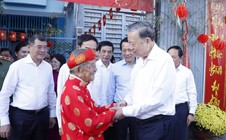 Tổng Bí thư Tô Lâm thăm và chúc Tết nhà nghiên cứu Nguyễn Đình Tư tại TPHCM