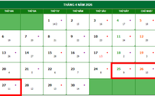 Bộ Nội vụ: Không hoán đổi ngày nghỉ dịp Giỗ Tổ Hùng Vương và 30-4, 1-5