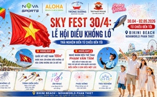 Lễ hội Diều Khổng Lồ: Quốc kỳ Việt Nam bay trên biển NovaWorld Phan Thiết dịp lễ 30-4 