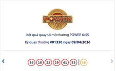 Một vé số Power 6/55 của Vietlott trúng giải Jackpot 2
