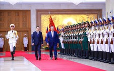 Thủ tướng Lê Minh Hưng chủ trì lễ đón chính thức Thủ tướng Campuchia