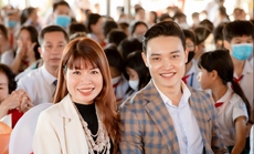 Diễn giả - MC Thi Thảo cùng diễn viên Ngô Công Tuấn Anh làm giám khảo tại Thái Nguyên