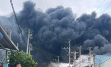 CLIP: Đang cháy lớn ở Long An, khói lửa bao trùm 1 vùng rộng lớn