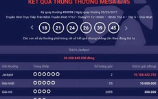 Hai người trúng vé số Vietlott 20,2 tỉ đồng