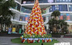 Cây thông Noel dựng từ 2.000 chiếc nón lá ở Hà Nội