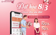 "Đặt hoa 8/3 – Nhân đôi ưu đãi" trên ứng dụng Agribank E - Mobile Banking