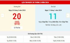Lịch Âm hôm nay (20-2) và những thông tin tham khảo