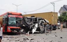 Xe container gây tai nạn rồi bốc cháy, 10 người bị thương ở Bình Phước