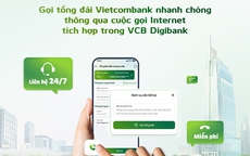 Khách hàng có thể liên hệ tổng đài Vietcombank nhanh chóng thông qua cuộc gọi internet tích hợp trong VCB Digibank