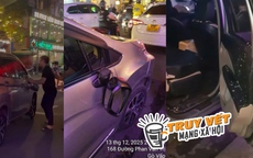 Xôn xao clip hành khách nôn ói trên ô tô công nghệ còn đập phá xe