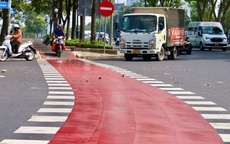 Cận cảnh làn đường "đặc biệt" trên đại lộ Mai Chí Thọ: Xe máy "lớ ngớ" đi vào sẽ bị phạt