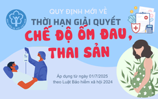 Infographic: Quy định mới nhất về thời hạn giải quyết chế độ ốm đau, thai sản