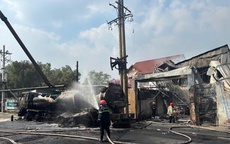 CLIP: Di tản hàng chục cháu bé trong vụ cháy xe bồn ở TPHCM