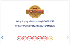 Ngày 16-4, xổ số Vietlott có vé Power 6/55 trúng giải Jackpot 1 hơn 91,8 tỉ đồng