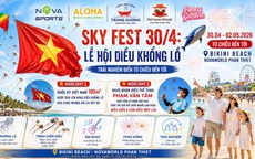 Lễ hội Diều Khổng Lồ: Quốc kỳ Việt Nam bay trên biển NovaWorld Phan Thiết dịp lễ 30-4 