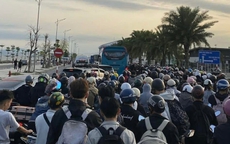 Ô tô, xe máy xếp hàng dài cả cây số chờ qua phà ra Cát Bà