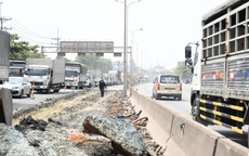 Hình ảnh sửa chữa Quốc lộ 51 xuống cấp nghiêm trọng