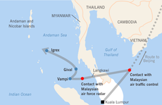 Máy bay MH370 đã bay đến khi hết nhiên liệu ?