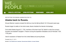 Xuất hiện kiến nghị đòi Mỹ trả Alaska cho Nga