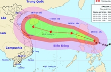 Bão giật cấp 17 tiến vào Biển Đông có thể gây mưa lớn ở miền Trung