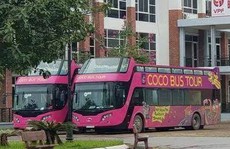 2 xe buýt 2 tầng xuất hiện tại trụ sở VFF, sẵn sàng đón U23 Việt Nam