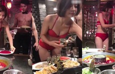 Tri ân khách, nhà hàng lẩu cho người mẫu mặc bikini phục vụ