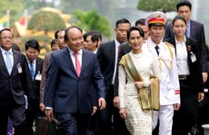 Thủ tướng đón Cố vấn Nhà nước Myanmar Aung San Suu Kyi