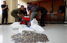 Mang 890 kg tiền xu đến toà trả cho vợ cũ