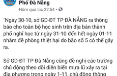 Giả công văn Sở GD-ĐT để thông báo cho học sinh toàn Đà Nẵng nghỉ học