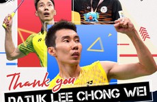 Huyền thoại sống cầu lông Malaysia Lee Chong Wei tuyên bố giải nghệ