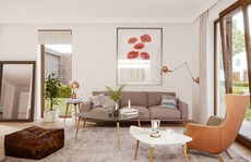 Phòng khách mang phong cách thập niên 50