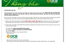 Ngân hàng Phương Đông khẳng định không liên quan tới “Tập đoàn tài chính OCB”