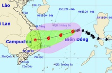 Bão số 10 giật cấp 11 hướng vào các tỉnh Quảng Ngãi đến Khánh Hòa