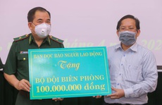 Báo Người Lao Động trao 100 triệu đồng tặng Bộ đội Biên phòng