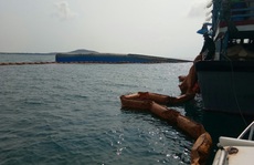 Ngăn được nguy cơ tràn 4.000 lít dầu từ tàu bị chìm ở Mũi Né