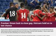 Truyền thông châu Á nhận định tuyển Việt Nam 'dưới cơ' Oman