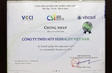 Herbalife Việt Nam tiếp tục được vinh danh top 100 Doanh nghiệp Bền vững Việt Nam 2021
