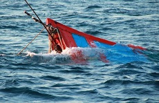 12 ngư dân rơi xuống biển sau khi tàu hàng tông chìm tàu cá